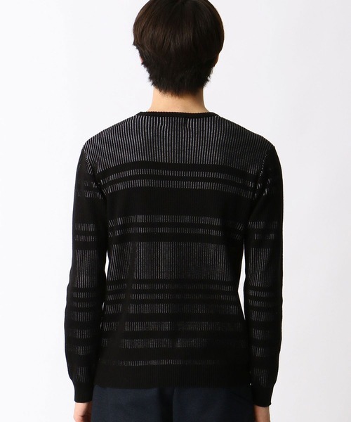 NICOLE CLUB FOR MEN（ニコルクラブフォーメン）の「【21年モデル】テンカンウラボ－ダ－ニット（ニット/セーター・メンズ・ホワイト×ネイビー/ホワイト系その他/ブラック×ホワイト・LL/M/L）」の7枚目の写真