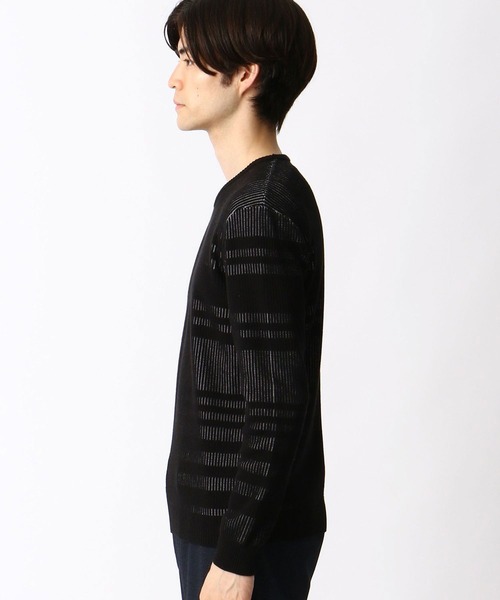 NICOLE CLUB FOR MEN（ニコルクラブフォーメン）の「【21年モデル】テンカンウラボ－ダ－ニット（ニット/セーター・メンズ・ホワイト×ネイビー/ホワイト系その他/ブラック×ホワイト・LL/M/L）」の8枚目の写真