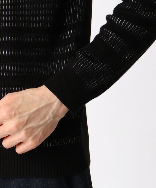 NICOLE CLUB FOR MEN（ニコルクラブフォーメン）の「【21年モデル】テンカンウラボ－ダ－ニット（ニット/セーター・メンズ・ホワイト×ネイビー/ホワイト系その他/ブラック×ホワイト・LL/M/L）」の10枚目の写真