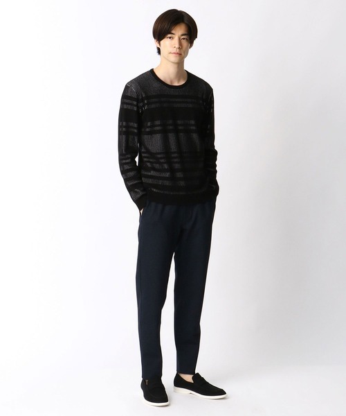 NICOLE CLUB FOR MEN（ニコルクラブフォーメン）の「【21年モデル】テンカンウラボ－ダ－ニット（ニット/セーター・メンズ・ホワイト×ネイビー/ホワイト系その他/ブラック×ホワイト・LL/M/L）」の14枚目の写真