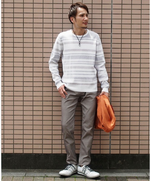 NICOLE CLUB FOR MEN（ニコルクラブフォーメン）の「【21年モデル】テンカンウラボ－ダ－ニット（ニット/セーター・メンズ・ホワイト×ネイビー/ホワイト系その他/ブラック×ホワイト・LL/M/L）」の17枚目の写真