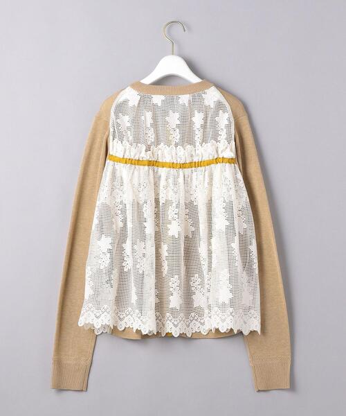 MUVEIL（ミュベール）の「＜MUVEIL（ミュベール）＞BACK LACE カーディガン ■■■（カーディガン/ボレロ・レディース・ベージュ/ネイビー・36）」の9枚目の写真