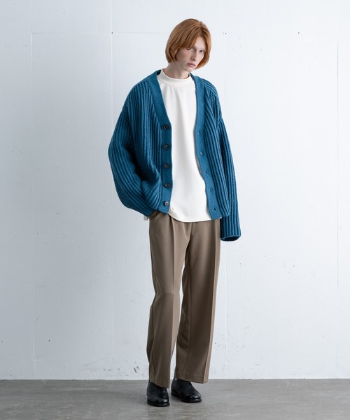 ln fortis（ロンフォルティス）の「ln fortis - ワイドスリーブプリーツカーディガン（カーディガン/ボレロ・メンズ・アイボリー/ブルー/ブラック・SMALL/MEDIUM）」の9枚目の写真