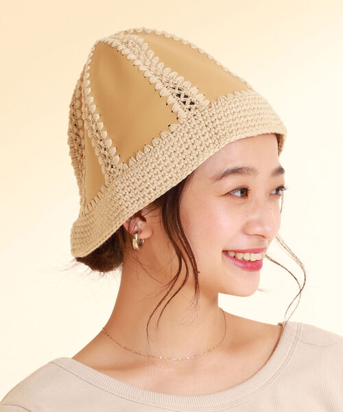 Ray BEAMS(レイビームス)の「CONTROL FREAK / クロッシェ フレア ハット(ハット・レディース・ベージュ/ブラック・ONE SIZE)」の1枚目の写真