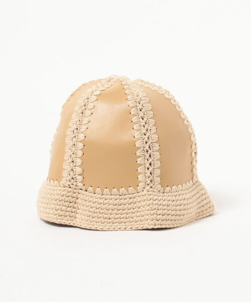 Ray BEAMS(レイビームス)の「CONTROL FREAK / クロッシェ フレア ハット(ハット・レディース・ベージュ/ブラック・ONE SIZE)」の7枚目の写真