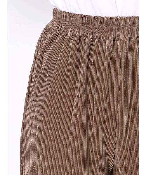 MURUA（ムルーア）の「シャイニープリーツパンツ（スウェットパンツ・レディース・モカ/グレー・FREE）」の11枚目の写真