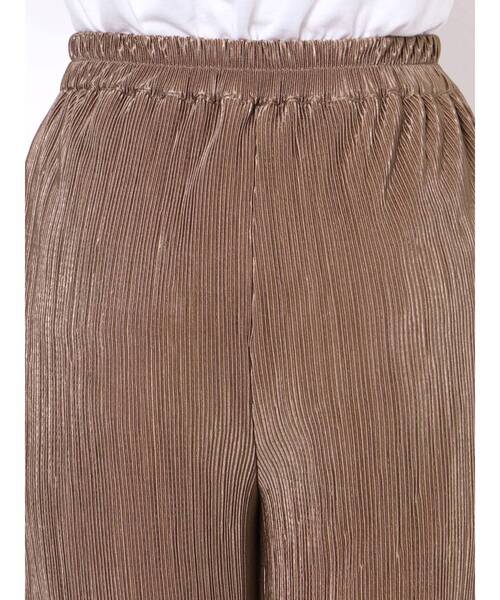 MURUA（ムルーア）の「シャイニープリーツパンツ（スウェットパンツ・レディース・モカ/グレー・FREE）」の12枚目の写真