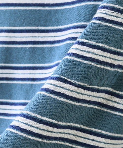 JOURNAL STANDARD relume(ジャーナルスタンダード レリューム)の「C/HEMP BORDER TEE(Tシャツ/カットソー・メンズ・ホワイト/チャコールグレー/ベージュ/ブルー/アイボリー/ライトイエロー・MEDIUM/LARGE)」の10枚目の写真