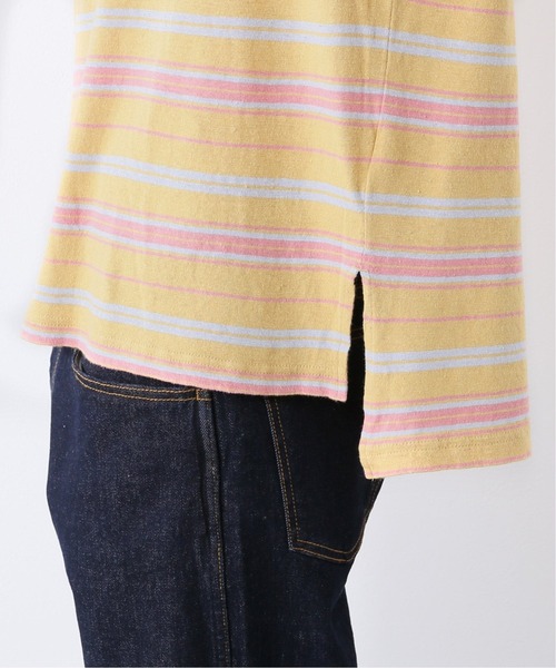 JOURNAL STANDARD relume(ジャーナルスタンダード レリューム)の「C/HEMP BORDER TEE(Tシャツ/カットソー・メンズ・ホワイト/チャコールグレー/ベージュ/ブルー/アイボリー/ライトイエロー・MEDIUM/LARGE)」の16枚目の写真