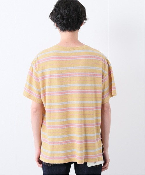 JOURNAL STANDARD relume(ジャーナルスタンダード レリューム)の「C/HEMP BORDER TEE(Tシャツ/カットソー・メンズ・ホワイト/チャコールグレー/ベージュ/ブルー/アイボリー/ライトイエロー・MEDIUM/LARGE)」の20枚目の写真