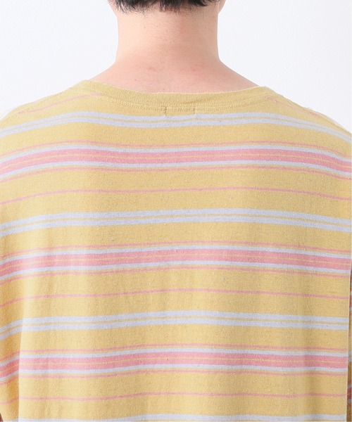 JOURNAL STANDARD relume(ジャーナルスタンダード レリューム)の「C/HEMP BORDER TEE(Tシャツ/カットソー・メンズ・ホワイト/チャコールグレー/ベージュ/ブルー/アイボリー/ライトイエロー・MEDIUM/LARGE)」の18枚目の写真