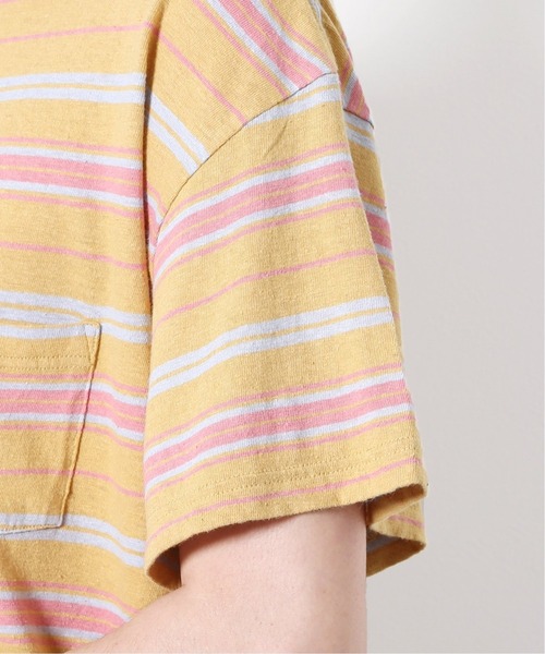 JOURNAL STANDARD relume(ジャーナルスタンダード レリューム)の「C/HEMP BORDER TEE(Tシャツ/カットソー・メンズ・ホワイト/チャコールグレー/ベージュ/ブルー/アイボリー/ライトイエロー・MEDIUM/LARGE)」の9枚目の写真