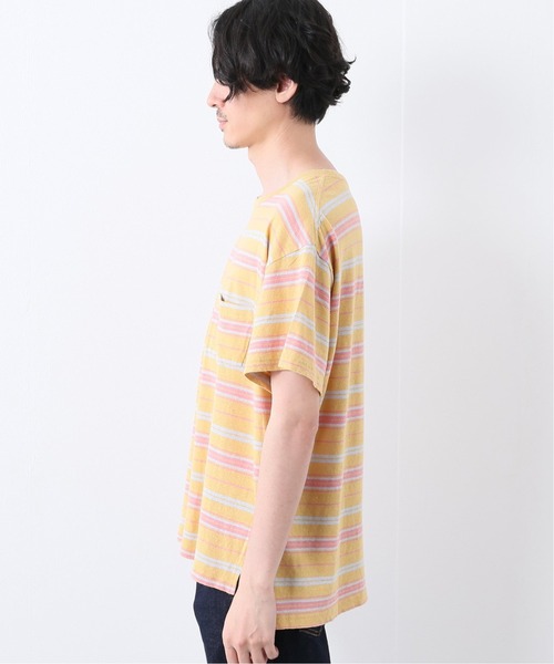 JOURNAL STANDARD relume(ジャーナルスタンダード レリューム)の「C/HEMP BORDER TEE(Tシャツ/カットソー・メンズ・ホワイト/チャコールグレー/ベージュ/ブルー/アイボリー/ライトイエロー・MEDIUM/LARGE)」の11枚目の写真