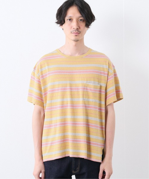 JOURNAL STANDARD relume(ジャーナルスタンダード レリューム)の「C/HEMP BORDER TEE(Tシャツ/カットソー・メンズ・ホワイト/チャコールグレー/ベージュ/ブルー/アイボリー/ライトイエロー・MEDIUM/LARGE)」の13枚目の写真