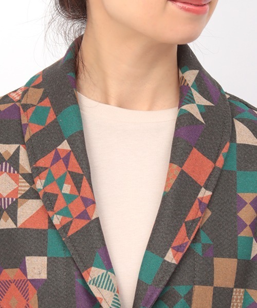 チチカカ（チチカカ）の「アメリカンキルトプリントガウン（チェスターコート・レディース・ブラック/レッド・FREE）」の14枚目の写真