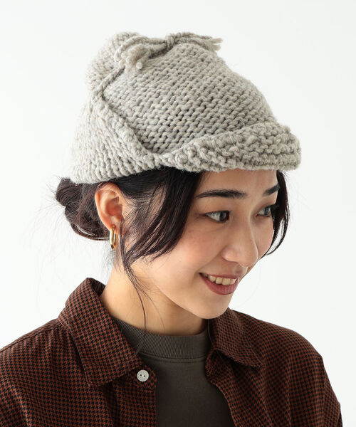 BEAMS BOY(ビームスボーイ)の「BEAMS BOY / ニット イヤー キャップ(ニットキャップ/ビーニー・レディース・ブラック/グレー/オリーブ・ONE SIZE)」の3枚目の写真