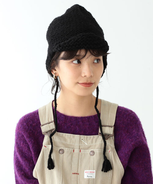 BEAMS BOY(ビームスボーイ)の「BEAMS BOY / ニット イヤー キャップ(ニットキャップ/ビーニー・レディース・ブラック/グレー/オリーブ・ONE SIZE)」の2枚目の写真
