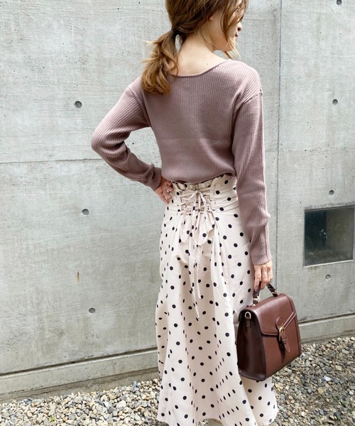 one after another NICE CLAUP(ワンアフターアナザーナイスクラップ)の「Mサイズあり バックレースアップマーメイドスカート(スカート・レディース・アイボリー/ホワイト系その他/ブラック/ブラウン系その他/ピンク・MEDIUM/LARGE)」の8枚目の写真