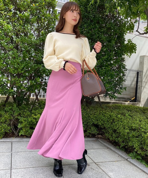 one after another NICE CLAUP(ワンアフターアナザーナイスクラップ)の「Mサイズあり バックレースアップマーメイドスカート(スカート・レディース・アイボリー/ホワイト系その他/ブラック/ブラウン系その他/ピンク・MEDIUM/LARGE)」の11枚目の写真