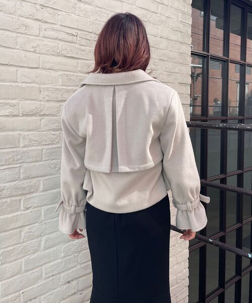 MAJESTIC LEGON（マジェスティックレゴン）の「Ladyショートコート（その他アウター・レディース・アイボリー/モカ/グレイッシュベージュ・SMALL/MEDIUM）」の14枚目の写真