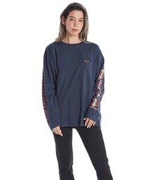 PENDLETON L/S TEE/ロキシーペンドルトン袖プリント長袖ロンT