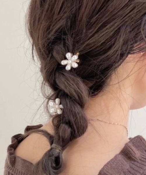 flower（フラワー）の「パールペタルクリップ（バレッタ/ヘアクリップ・レディース・ホワイト・FREE）」の5枚目の写真