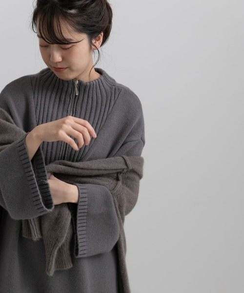 LAATO（ラート）の「ZIP KNIT ONE PIECE（ワンピース・レディース・ベージュ/グレー・FREE）」の14枚目の写真