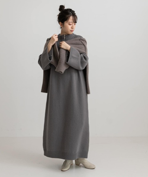 LAATO（ラート）の「ZIP KNIT ONE PIECE（ワンピース・レディース・ベージュ/グレー・FREE）」の17枚目の写真