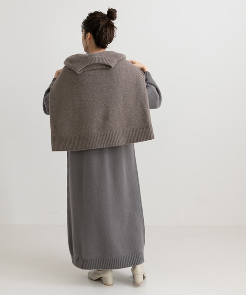 LAATO（ラート）の「ZIP KNIT ONE PIECE（ワンピース・レディース・ベージュ/グレー・FREE）」の3枚目の写真
