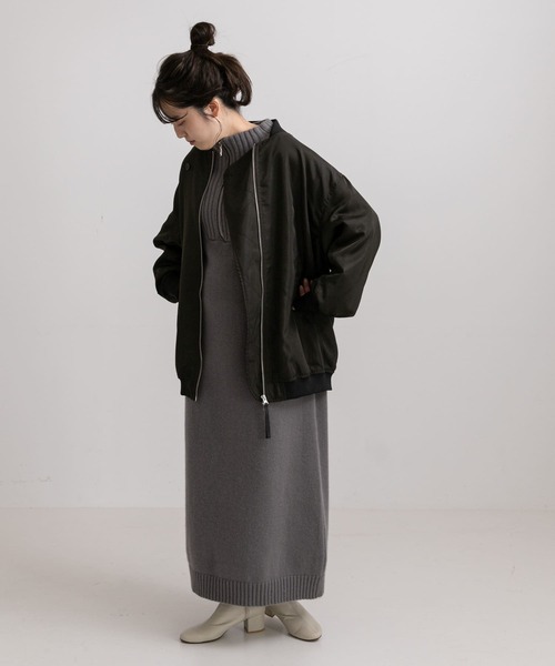 LAATO（ラート）の「ZIP KNIT ONE PIECE（ワンピース・レディース・ベージュ/グレー・FREE）」の12枚目の写真