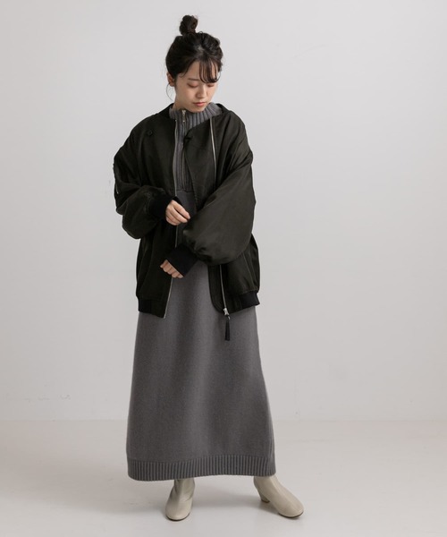 LAATO（ラート）の「ZIP KNIT ONE PIECE（ワンピース・レディース・ベージュ/グレー・FREE）」の20枚目の写真