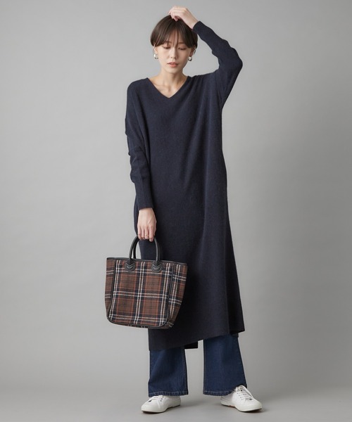 un dix cors（アンディコール）の「シーズンムードを高めてくれる　チェック柄ハンドルトートバッグ（トートバッグ・レディース・ブラウン/グリーン・FREE）」の3枚目の写真