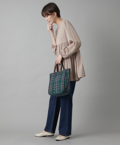 un dix cors（アンディコール）の「シーズンムードを高めてくれる　チェック柄ハンドルトートバッグ（トートバッグ・レディース・ブラウン/グリーン・FREE）」の21枚目の写真