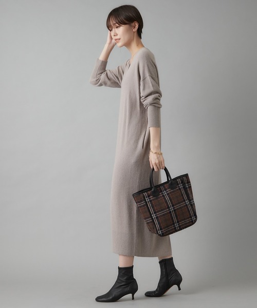 un dix cors（アンディコール）の「シーズンムードを高めてくれる　チェック柄ハンドルトートバッグ（トートバッグ・レディース・ブラウン/グリーン・FREE）」の9枚目の写真