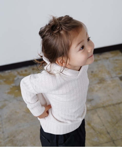 quoti use fith（クゥオティ　ユース　フィス）の「フワツブリブ 長袖 パーカー（パーカー・キッズ・アイボリー/ブルー/ブラウン・90/100/80/110/120/130）」の2枚目の写真