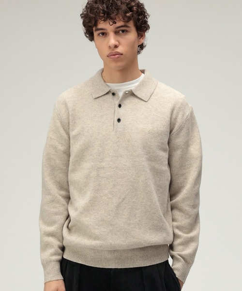 定価77000円 GALERIE VIE 9ゲージ カシミヤ ニット ポロシャツ セール】 9ゲージ カシミヤ ニットポロシャツ （ニット・セーター