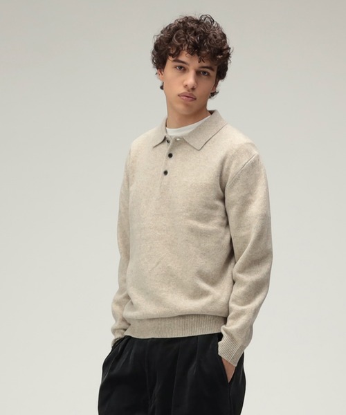 BEAMS PLUS（ビームスプラス）の「BEAMS PLUS / 9ゲージ ニット ポロ（ポロシャツ・メンズ・グリーン/チャコールグレー/ブラウン/ベージュ/ネイビー/ワイン/ゴールド/ケリーグリーン・X-LARGE/MEDIUM/SMALL/LARGE）」の11枚目の写真