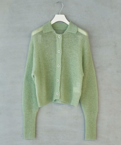 lautreamont BLEUBLANC（ロートレアモンブルーブラン）の「<lautreamont BLEUBLANC>モヘアニットカーディガン≪手洗い可能≫（カーディガン/ボレロ・レディース・グレー/ブラック/グリーン/オレンジ・9号）」の3枚目の写真