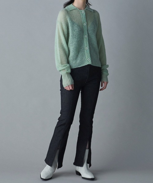 lautreamont BLEUBLANC（ロートレアモンブルーブラン）の「<lautreamont BLEUBLANC>モヘアニットカーディガン≪手洗い可能≫（カーディガン/ボレロ・レディース・グレー/ブラック/グリーン/オレンジ・9号）」の15枚目の写真