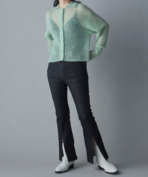 lautreamont BLEUBLANC（ロートレアモンブルーブラン）の「<lautreamont BLEUBLANC>モヘアニットカーディガン≪手洗い可能≫（カーディガン/ボレロ・レディース・グレー/ブラック/グリーン/オレンジ・9号）」の12枚目の写真