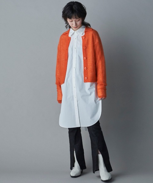 lautreamont BLEUBLANC（ロートレアモンブルーブラン）の「<lautreamont BLEUBLANC>モヘアニットカーディガン≪手洗い可能≫（カーディガン/ボレロ・レディース・グレー/ブラック/グリーン/オレンジ・9号）」の18枚目の写真