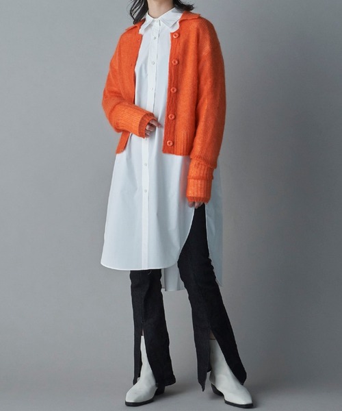 lautreamont BLEUBLANC（ロートレアモンブルーブラン）の「<lautreamont BLEUBLANC>モヘアニットカーディガン≪手洗い可能≫（カーディガン/ボレロ・レディース・グレー/ブラック/グリーン/オレンジ・9号）」の20枚目の写真