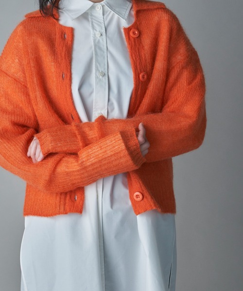 lautreamont BLEUBLANC（ロートレアモンブルーブラン）の「<lautreamont BLEUBLANC>モヘアニットカーディガン≪手洗い可能≫（カーディガン/ボレロ・レディース・グレー/ブラック/グリーン/オレンジ・9号）」の5枚目の写真