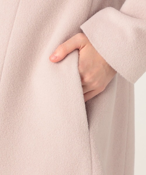 LAISSE PASSE(レッセパッセ)の「ファー衿ベルテッドコート(ステンカラーコート・レディース・モカ/ラベンダー・MEDIUM/SMALL)」の9枚目の写真