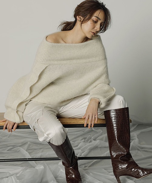 FRAY I.D(フレイアイディー)の「ドロストサテンカーゴパンツ(その他パンツ・レディース・ブラウン/ホワイト・0/1)」の4枚目の写真