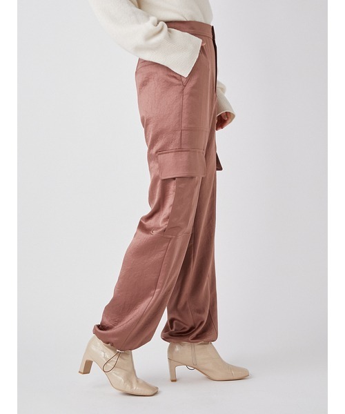 FRAY I.D(フレイアイディー)の「ドロストサテンカーゴパンツ(その他パンツ・レディース・ブラウン/ホワイト・0/1)」の12枚目の写真