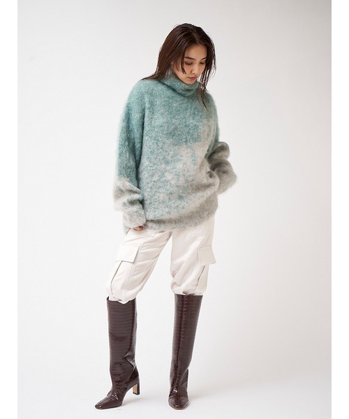 FRAY I.D(フレイアイディー)の「ドロストサテンカーゴパンツ(その他パンツ・レディース・ブラウン/ホワイト・0/1)」の7枚目の写真