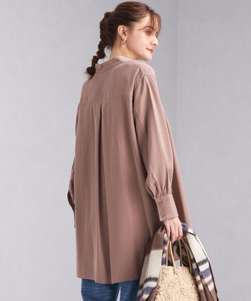 green label relaxing(グリーンレーベルリラクシング)の「キリカエ オーバーサイズ ブラウス(シャツ/ブラウス・レディース・ライトグレー/オフホワイト/モカ・FREE)」の1枚目の写真