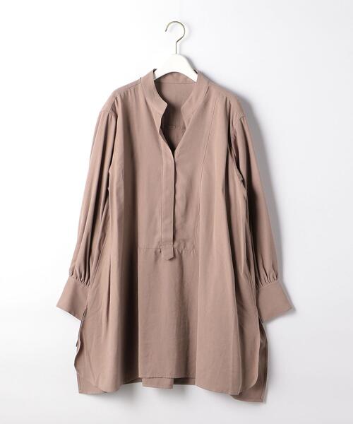 green label relaxing(グリーンレーベルリラクシング)の「キリカエ オーバーサイズ ブラウス(シャツ/ブラウス・レディース・ライトグレー/オフホワイト/モカ・FREE)」の12枚目の写真