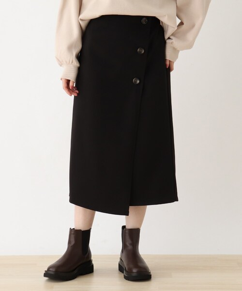 DRESKIP(ドレスキップ)の「◆裏地ボンディングラップ風スカート(スカート・レディース・ブラック/ダークブラウン系1/ベージュ系その他2・02/03/04)」の2枚目の写真